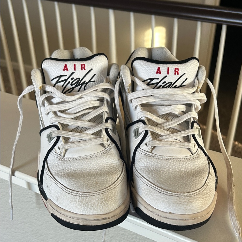 Nike Air Flight Athletic Shoes - White and Black